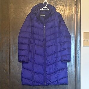 Women's Long Bluish/Purple Puffer Coat Size L